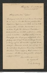 Nachlass Franz Steindachner, Brief von Fritz Grabowsky an Franz Steindachner (09.03.1885), Inv.Nr. 172.01, Seite 1
